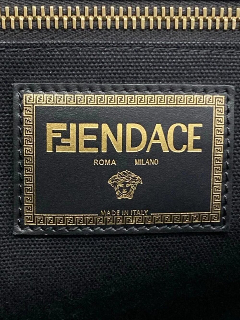 FENDI - 8BH395 Black Gold Canvas Tote Bag - Picture 15 of 15